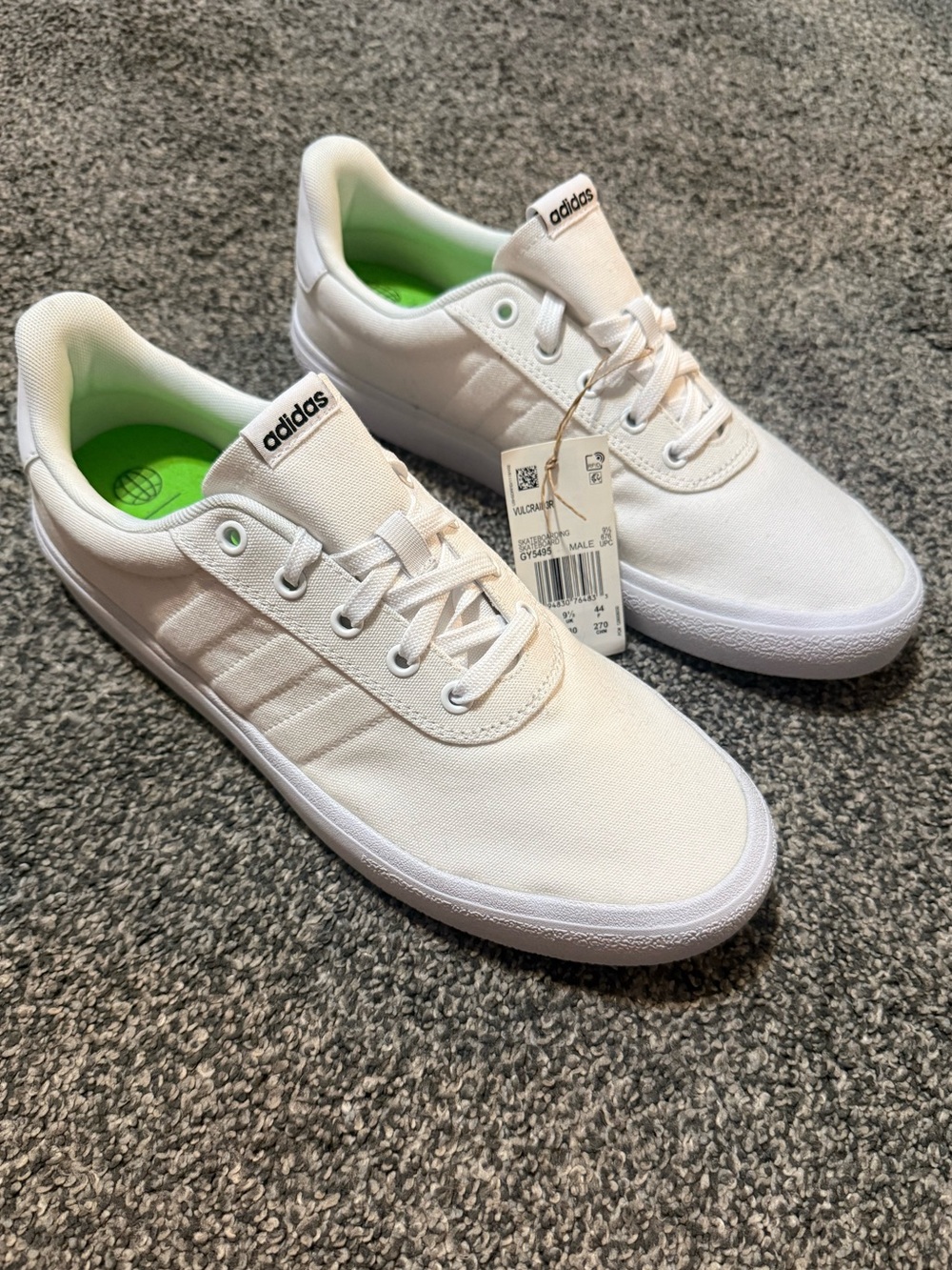 adidas Men’s White Canvas Low-Top Sneakers